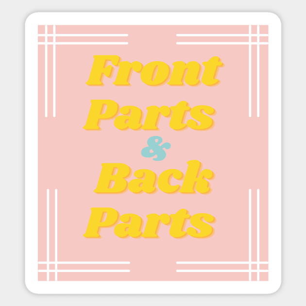 RWQ Front & Back Parts Sticker by ReallyWeirdQuestionPodcast